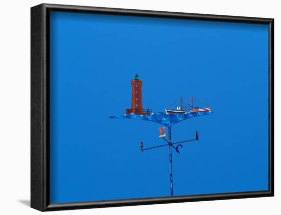 Low angle view of weather vane-null-Framed Photographic Print