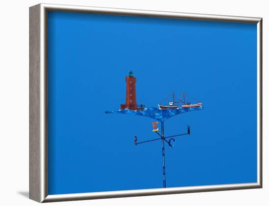 Low angle view of weather vane-null-Framed Photographic Print