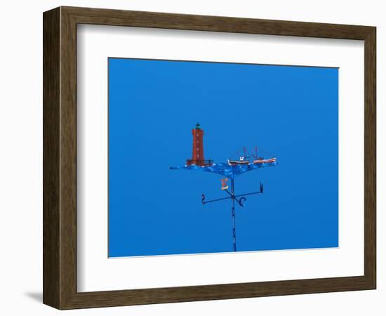 Low angle view of weather vane-null-Framed Photographic Print