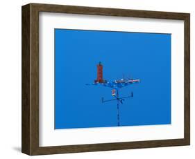 Low angle view of weather vane-null-Framed Photographic Print