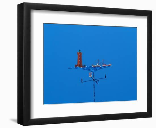 Low angle view of weather vane-null-Framed Photographic Print