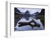 Low cloud below Mitre Peak, Milford Sound, Fiordland National Park, South Island, New Zealand-Ed Rhodes-Framed Photographic Print