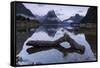 Low cloud below Mitre Peak, Milford Sound, Fiordland National Park, South Island, New Zealand-Ed Rhodes-Framed Stretched Canvas