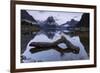 Low cloud below Mitre Peak, Milford Sound, Fiordland National Park, South Island, New Zealand-Ed Rhodes-Framed Photographic Print