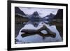 Low cloud below Mitre Peak, Milford Sound, Fiordland National Park, South Island, New Zealand-Ed Rhodes-Framed Photographic Print