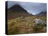 Low Cloud Hangs over Glencoe, Argyll, Scotland, United Kingdom, Europe-Jon Gibbs-Stretched Canvas