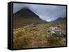 Low Cloud Hangs over Glencoe, Argyll, Scotland, United Kingdom, Europe-Jon Gibbs-Framed Stretched Canvas