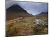 Low Cloud Hangs over Glencoe, Argyll, Scotland, United Kingdom, Europe-Jon Gibbs-Mounted Photographic Print