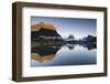 Low cloud lying below Mitre Peak at Milford Sound, Fiordland National Park, New Zealand-Ed Rhodes-Framed Photographic Print