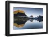 Low cloud lying below Mitre Peak at Milford Sound, Fiordland National Park, New Zealand-Ed Rhodes-Framed Photographic Print