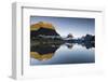 Low cloud lying below Mitre Peak at Milford Sound, Fiordland National Park, New Zealand-Ed Rhodes-Framed Photographic Print