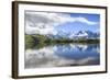 Low Clouds and Mist around Grandes Jorasses While Hikers Proceed on Lac De Cheserys, French Alps-Roberto Moiola-Framed Photographic Print