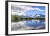Low Clouds and Mist around Grandes Jorasses While Hikers Proceed on Lac De Cheserys, French Alps-Roberto Moiola-Framed Photographic Print