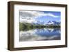 Low Clouds and Mist around Grandes Jorasses While Hikers Proceed on Lac De Cheserys, French Alps-Roberto Moiola-Framed Photographic Print