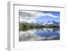 Low Clouds and Mist around Grandes Jorasses While Hikers Proceed on Lac De Cheserys, French Alps-Roberto Moiola-Framed Photographic Print