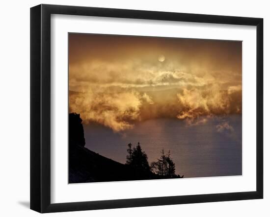 Low Clouds Glowing Orange at Sunrise-James Hager-Framed Photographic Print
