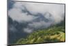 Low Clouds over Meadows Surrounded by Trees, with Small Farm Buildings Near Fliess, Tirol, Austria-Benvie-Mounted Photographic Print