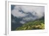 Low Clouds over Meadows Surrounded by Trees, with Small Farm Buildings Near Fliess, Tirol, Austria-Benvie-Framed Photographic Print