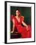 "Low-Cut Red Dress,"January 20, 1934-Tom Webb-Framed Giclee Print