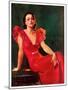 "Low-Cut Red Dress,"January 20, 1934-Tom Webb-Mounted Giclee Print