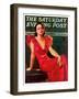 "Low-Cut Red Dress," Saturday Evening Post Cover, January 20, 1934-Tom Webb-Framed Giclee Print