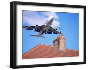 Low-Flying Aircraft Over Rooftops Near London Heathrow Airport, Greater London, England-Mark Mawson-Framed Photographic Print