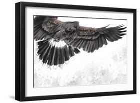 Low-Flying Eagle Illustration over Artistic Background, Made with Digital Tablet-outsiderzone-Framed Art Print