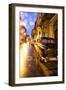 Low Light View Along a Street Towards the Capitolio with Street Lights Reflecting in the Wet Tarmac-Lee Frost-Framed Photographic Print