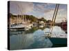 Low Morning Light and Sailing Yacht Reflections at Padstow Harbour, Cornwall, England, United Kingd-Neale Clark-Stretched Canvas