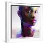 Low Poly Abstract Portrait of a Black Girl-musicman-Framed Art Print