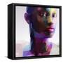 Low Poly Abstract Portrait of a Black Girl-musicman-Framed Stretched Canvas