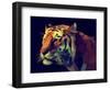 Low Poly Design. Tiger Illustration.-Kundra-Framed Art Print