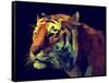 Low Poly Design. Tiger Illustration.-Kundra-Framed Stretched Canvas