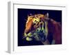 Low Poly Design. Tiger Illustration.-Kundra-Framed Art Print