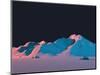 Low-Poly Mountain Landscape at Night with Stars-Mark Kirkpatrick-Mounted Art Print