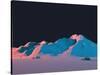 Low-Poly Mountain Landscape at Night with Stars-Mark Kirkpatrick-Stretched Canvas