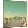 Low-Poly Mountain Landscape Reflecting on Water-Mark Kirkpatrick-Mounted Premium Giclee Print