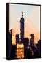 Low Poly New York Art - 1 WTC Sunset II-Philippe Hugonnard-Framed Stretched Canvas