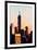 Low Poly New York Art - 1 WTC Sunset II-Philippe Hugonnard-Framed Art Print