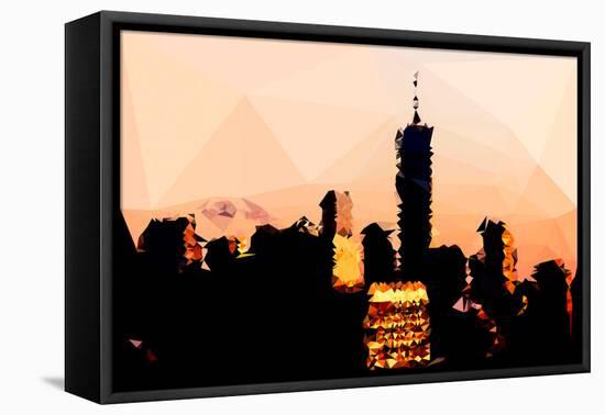 Low Poly New York Art - 1 WTC Sunset-Philippe Hugonnard-Framed Stretched Canvas