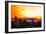 Low Poly New York Art - Amazing Sunset-Philippe Hugonnard-Framed Premium Giclee Print