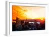 Low Poly New York Art - Amazing Sunset-Philippe Hugonnard-Framed Premium Giclee Print