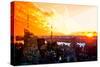 Low Poly New York Art - Amazing Sunset-Philippe Hugonnard-Stretched Canvas