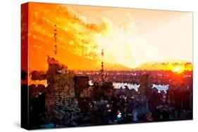 Low Poly New York Art - Amazing Sunset-Philippe Hugonnard-Stretched Canvas