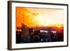 Low Poly New York Art - Amazing Sunset-Philippe Hugonnard-Framed Art Print