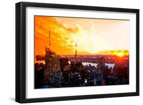 Low Poly New York Art - Amazing Sunset-Philippe Hugonnard-Framed Art Print