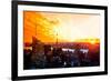 Low Poly New York Art - Amazing Sunset-Philippe Hugonnard-Framed Art Print