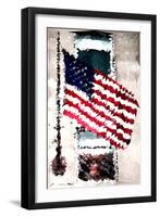 Low Poly New York Art - American Flag-Philippe Hugonnard-Framed Art Print