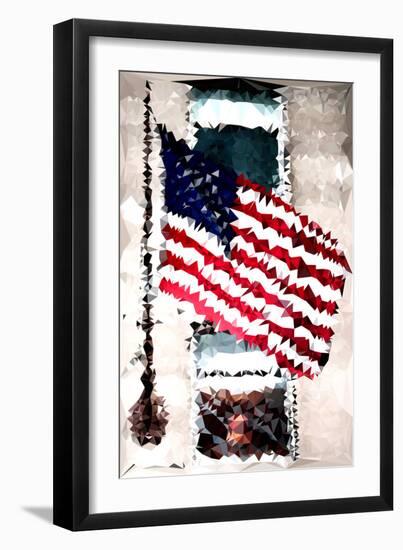 Low Poly New York Art - American Flag-Philippe Hugonnard-Framed Art Print