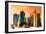 Low Poly New York Art - Architecture at Sunset-Philippe Hugonnard-Framed Art Print